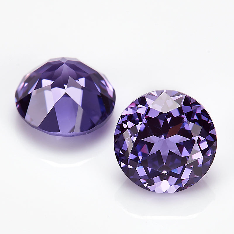 Purple Round-Cut Loose Lab-Grown Diamond