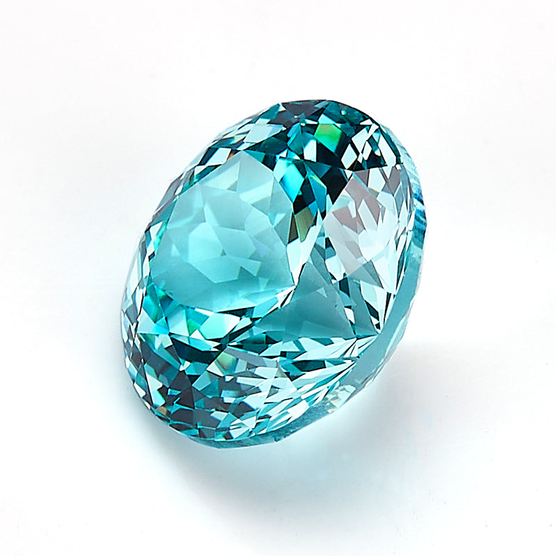 Teal Round-Cut Loose Lab-Grown Diamond