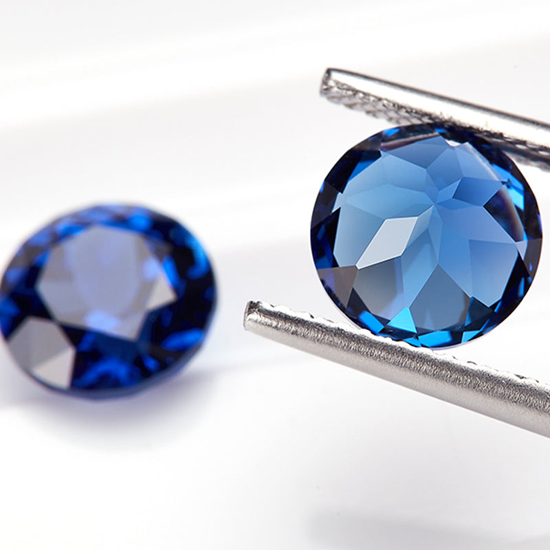 Blue Round-Cut Loose Lab-Grown Diamond