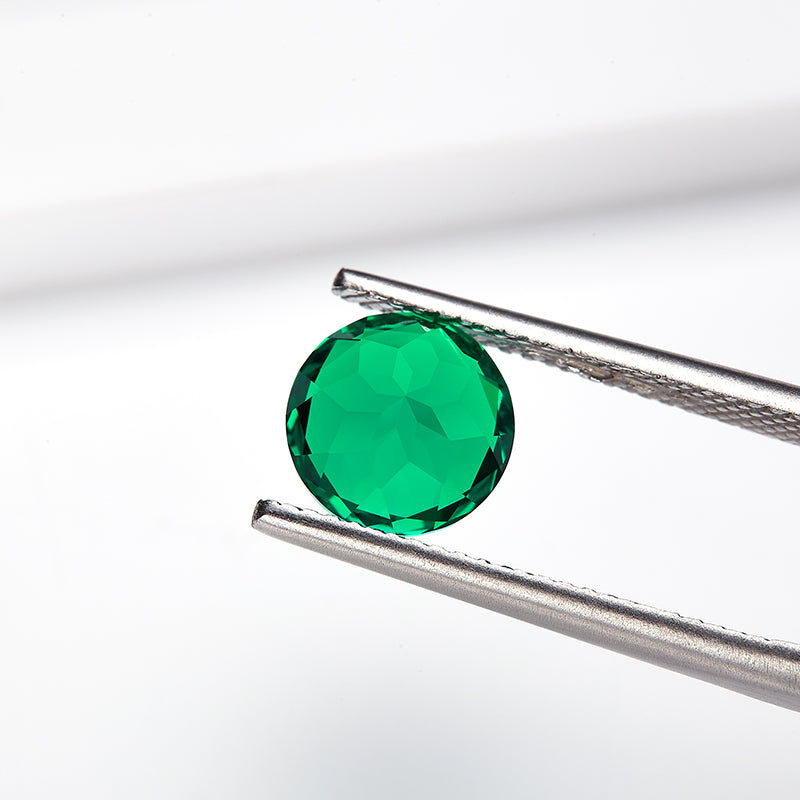 Green Round-Cut Loose Lab-Grown Diamond