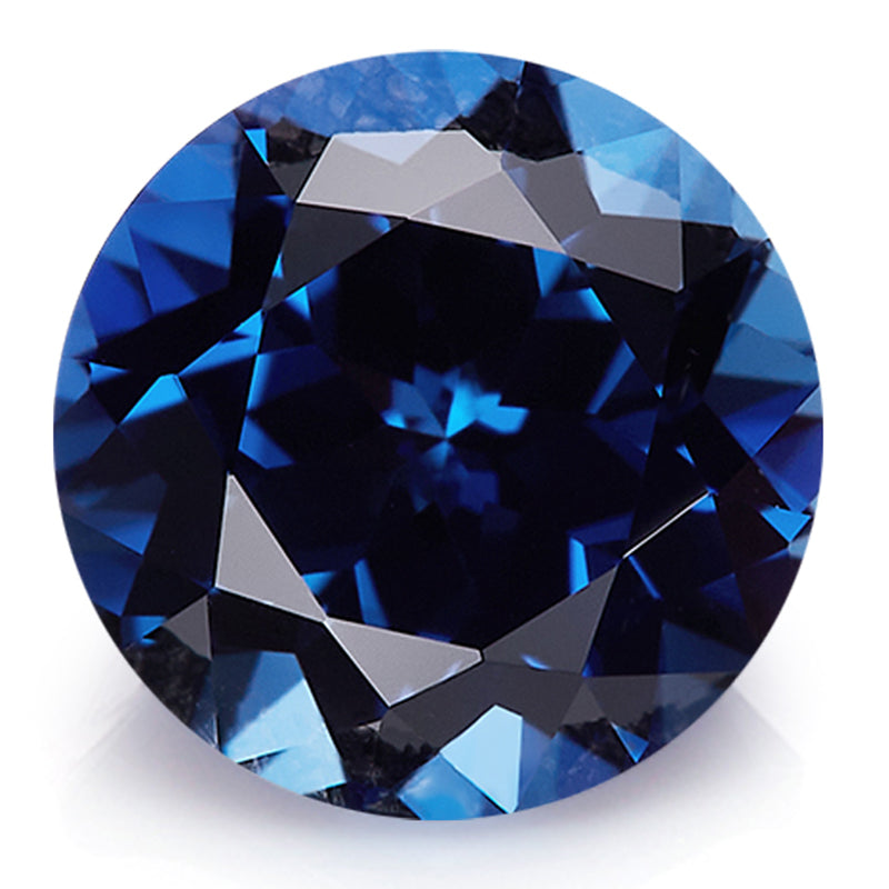 Blue Round-Cut Loose Lab-Grown Diamond