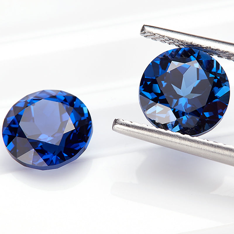Blue Round-Cut Loose Lab-Grown Diamond