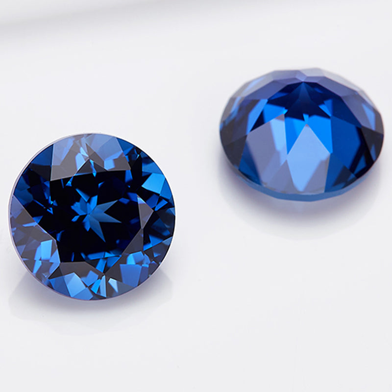 Blue Round-Cut Loose Lab-Grown Diamond