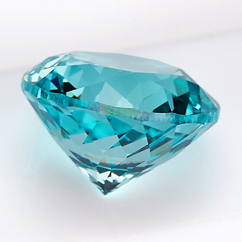 Teal Round-Cut Loose Lab-Grown Diamond