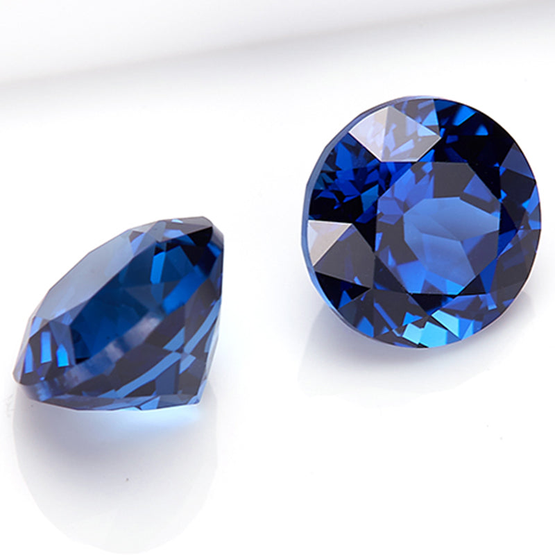 Blue Round-Cut Loose Lab-Grown Diamond
