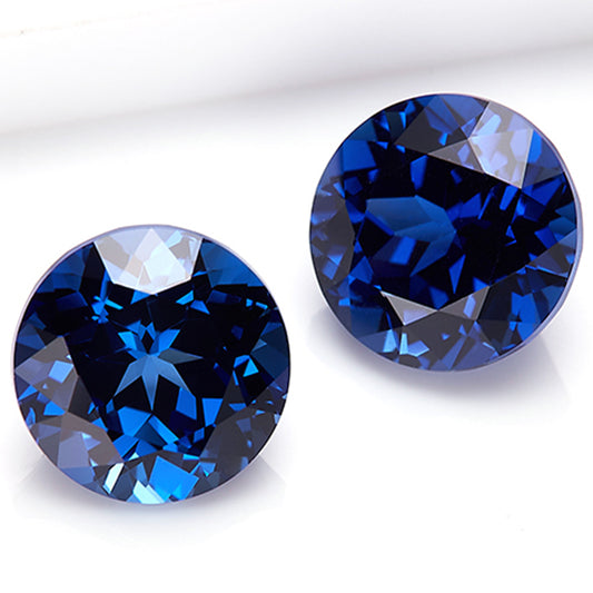 Blue Round-Cut Loose Lab-Grown Diamond