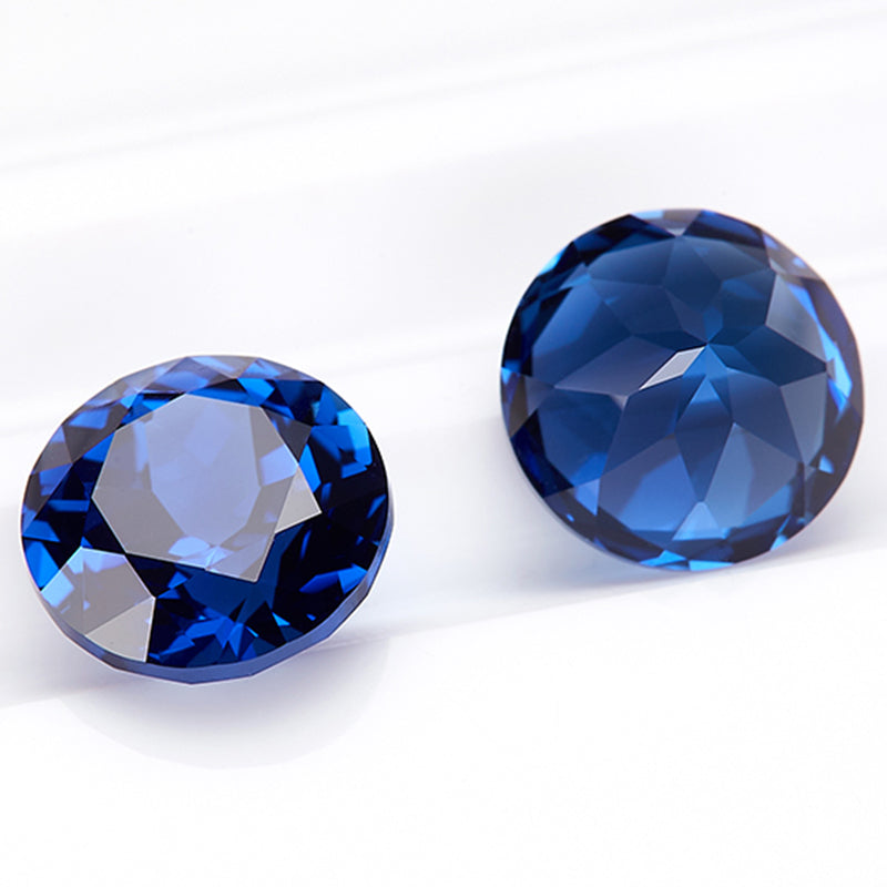 Blue Round-Cut Loose Lab-Grown Diamond