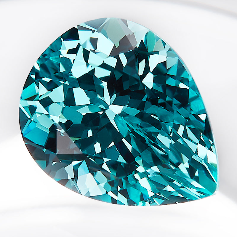 Teal Pear-Cut Loose Lab-Grown Diamond