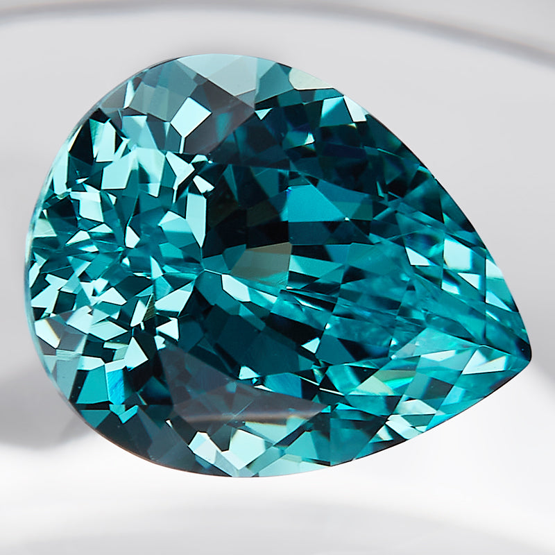 Teal Pear-Cut Loose Lab-Grown Diamond