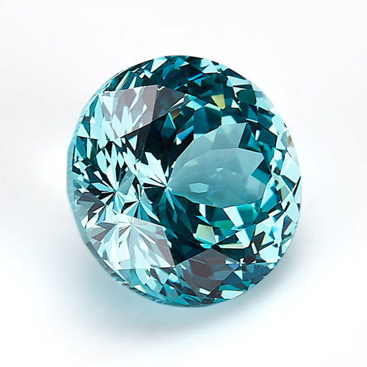 Teal Round-Cut Loose Lab-Grown Diamond