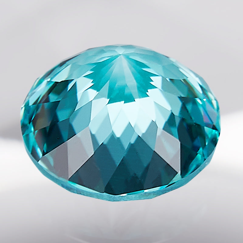 Teal Round-Cut Loose Lab-Grown Diamond