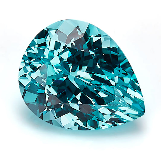 Teal Pear-Cut Loose Lab-Grown Diamond